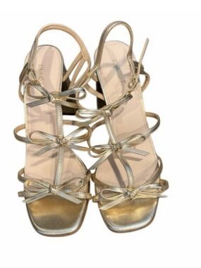 Limelight Gold Bow Strappy Heels - Women